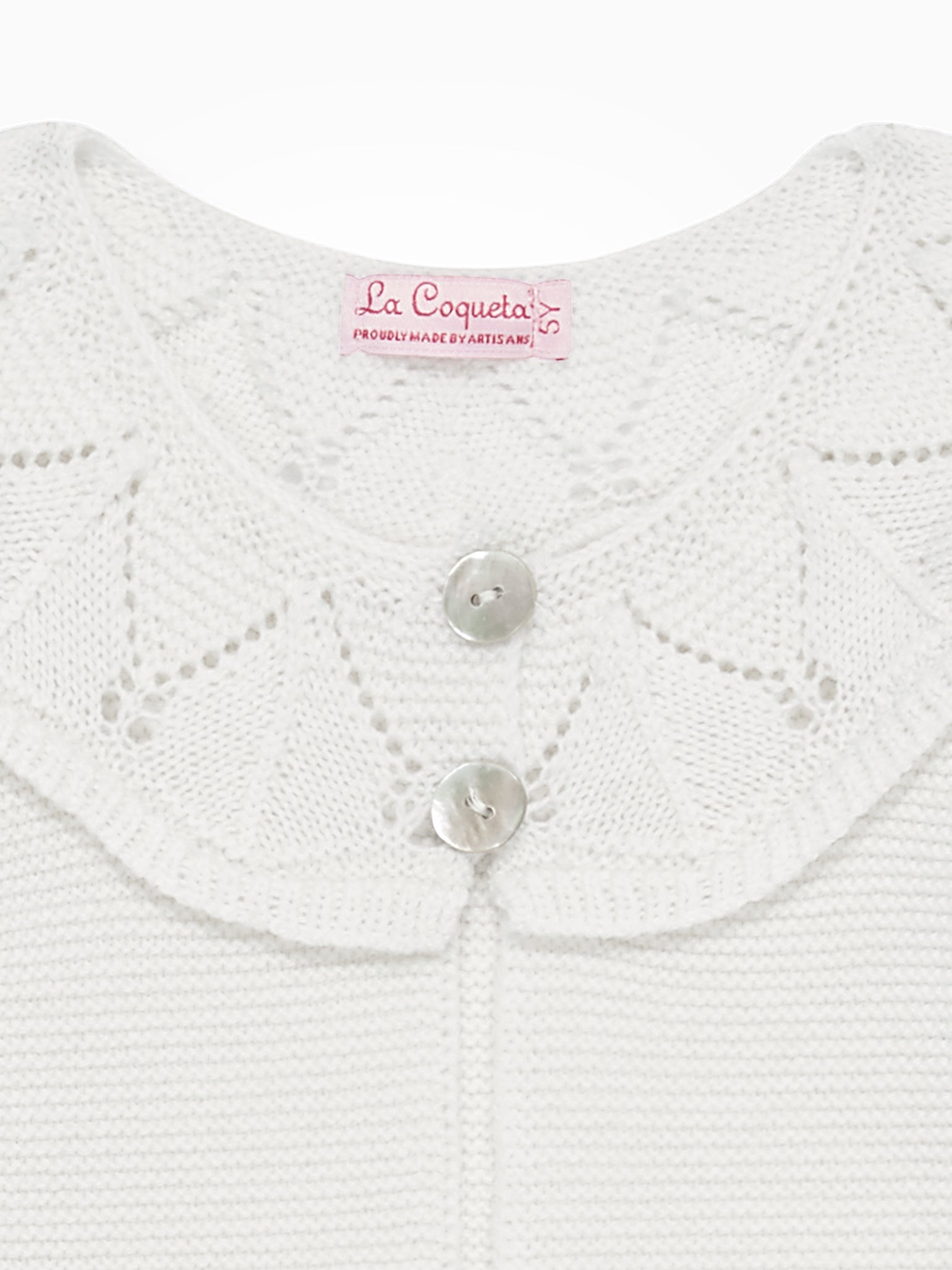 Ivory Baena Merino Girl Cardigan