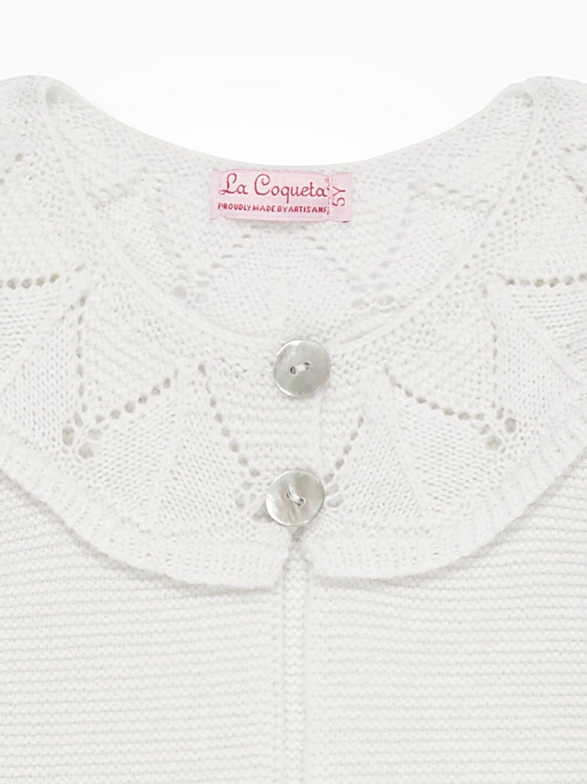 Ivory Baena Merino Girl Cardigan