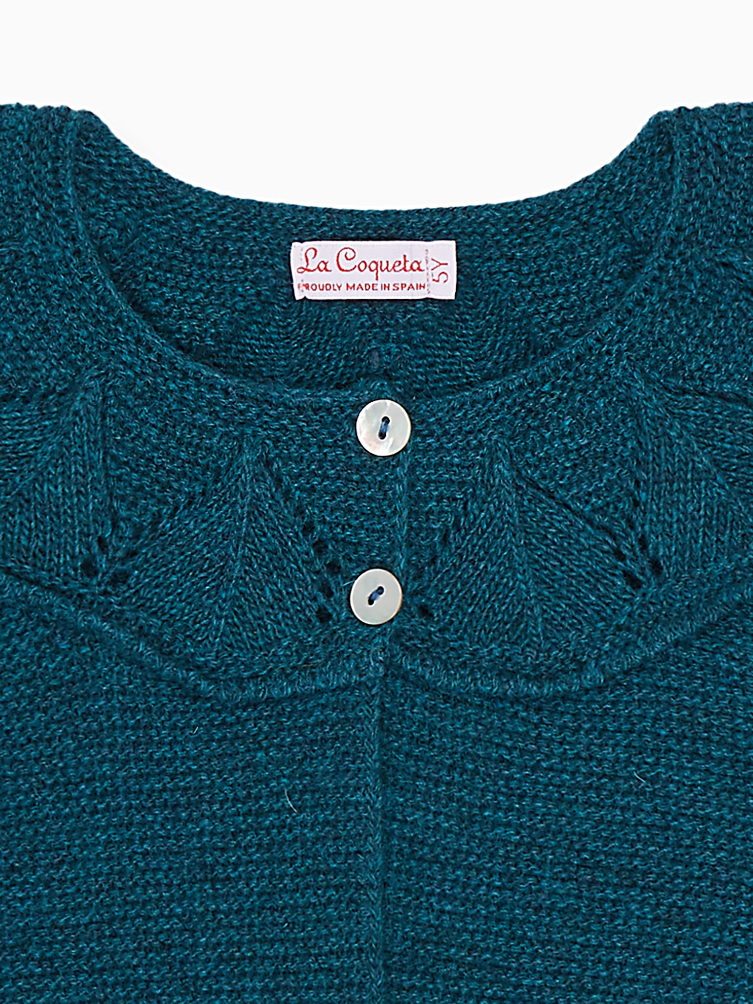 Teal Baena Merino Girl Cardigan