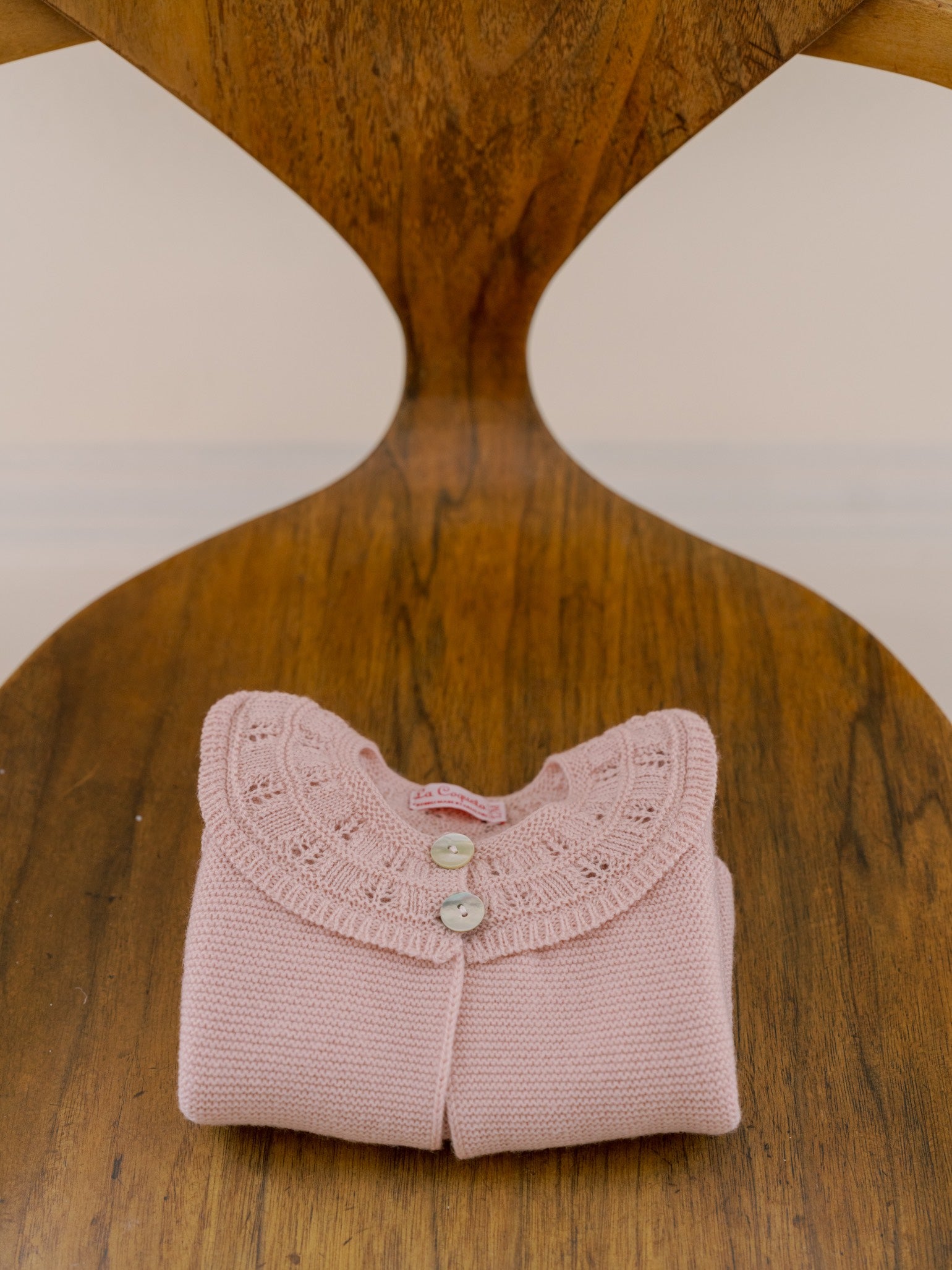 Dusty Pink Baena Merino Baby Girl Cardigan