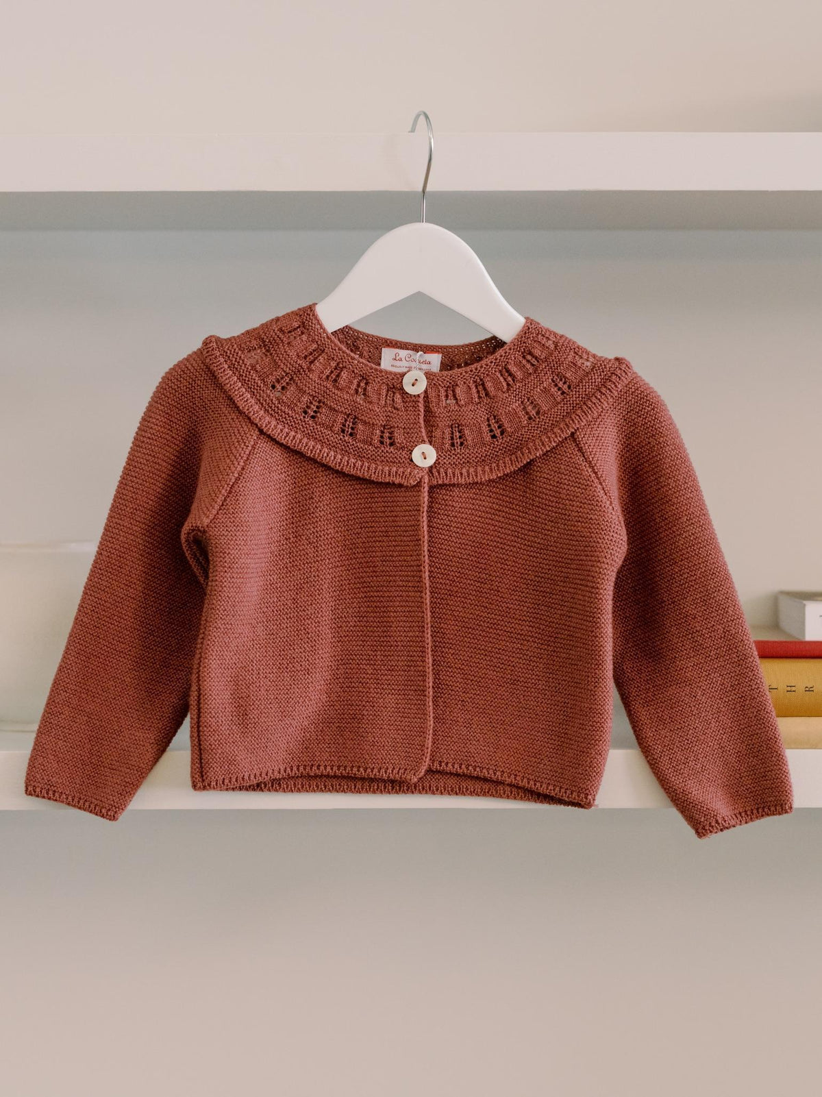 Dark Rose Baena Merino Baby Girl Cardigan