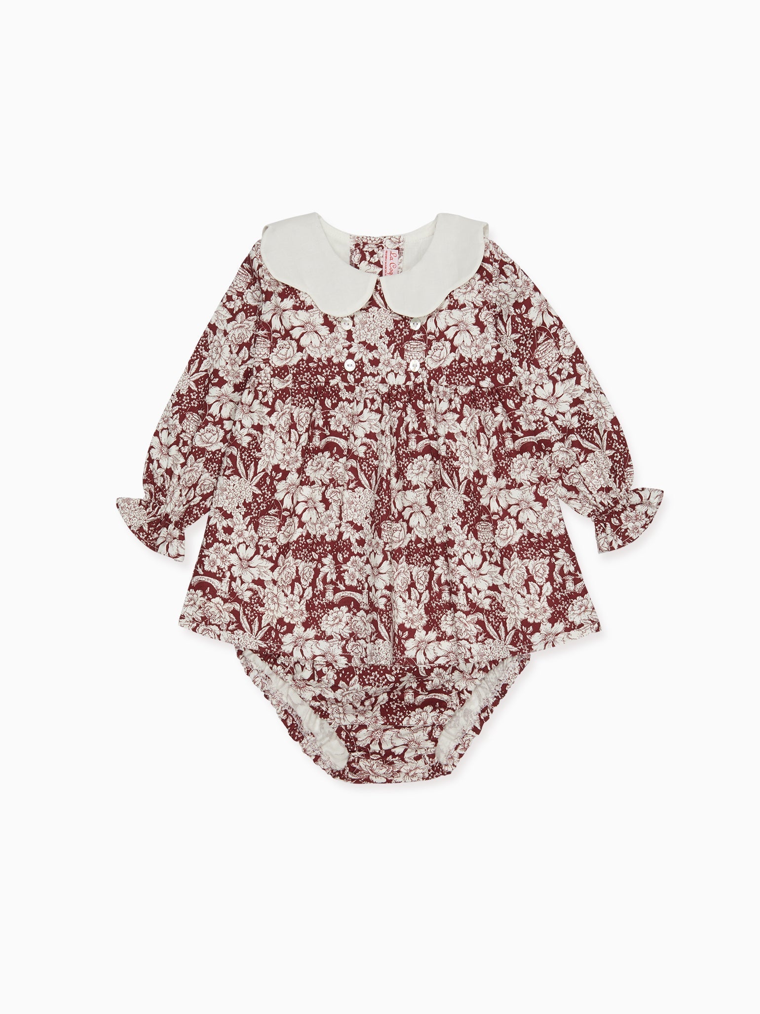 Burgundy Floral Bamba Baby Set