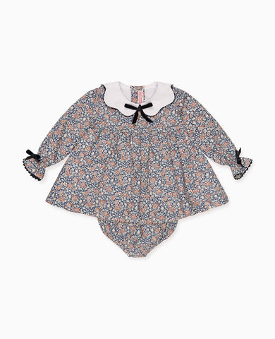 Navy Floral Bamba Liberty Baby Girl Set