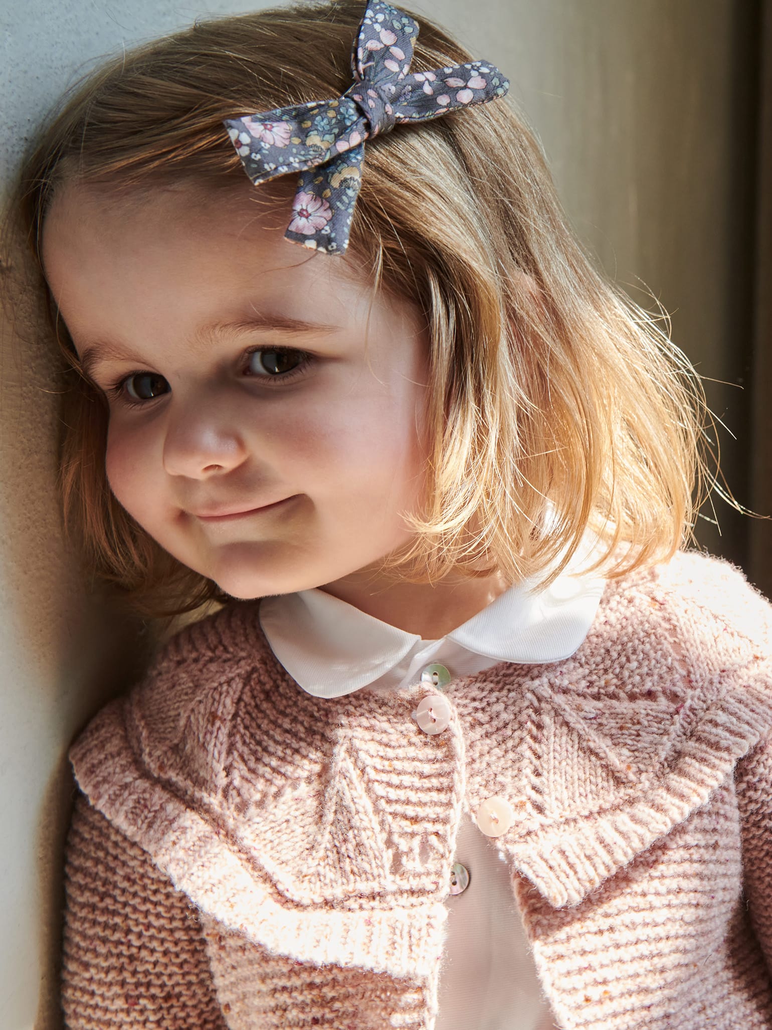 Pink Baena Merino Baby Girl Cardigan