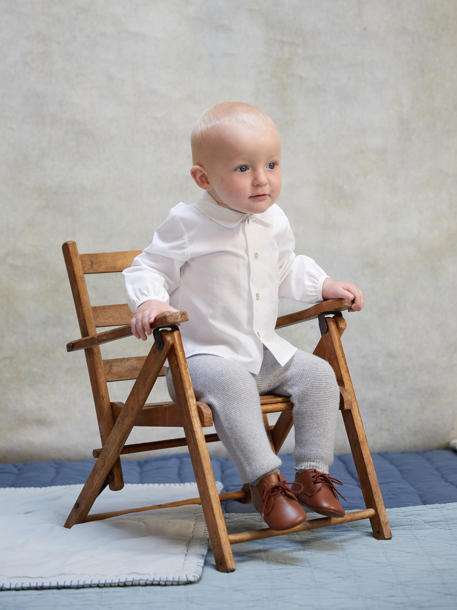 Grey Melange Augusto Merino Baby Trousers