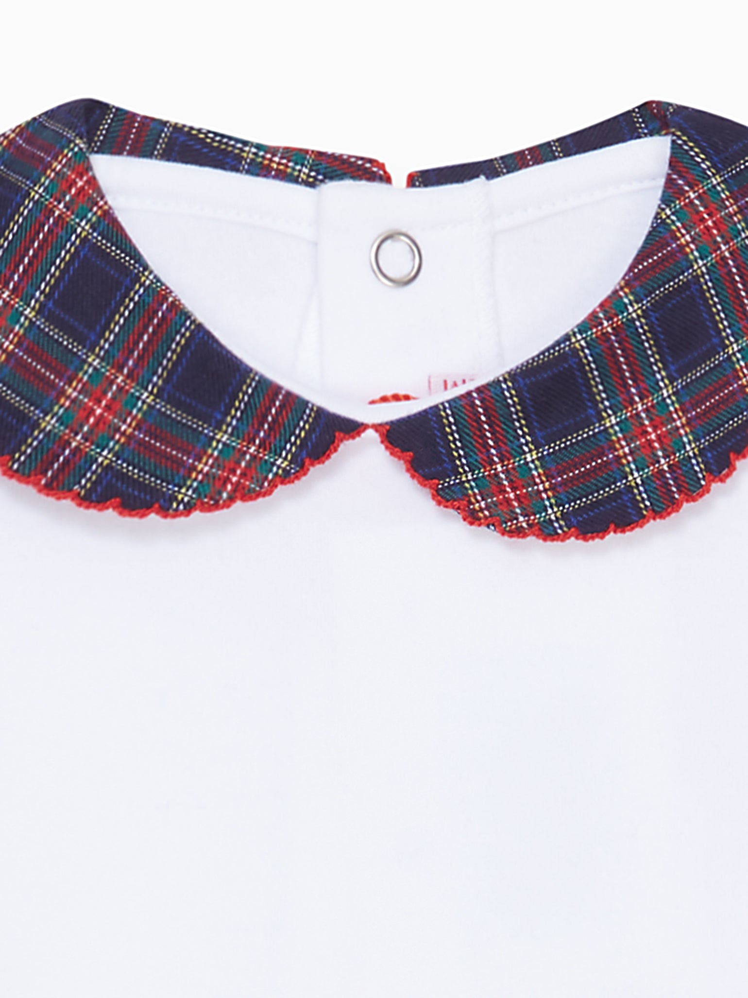 Navy Tartan Bastia Long Sleeve Baby Body Vest