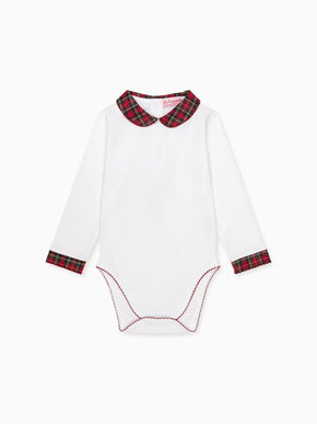 Red Tartan Bastia Baby Body Vest