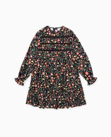 Black Pomegranate Belia Girl Smocked Dress