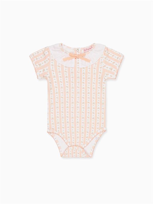 Pink Floral Stripe Belle Baby Body Vest