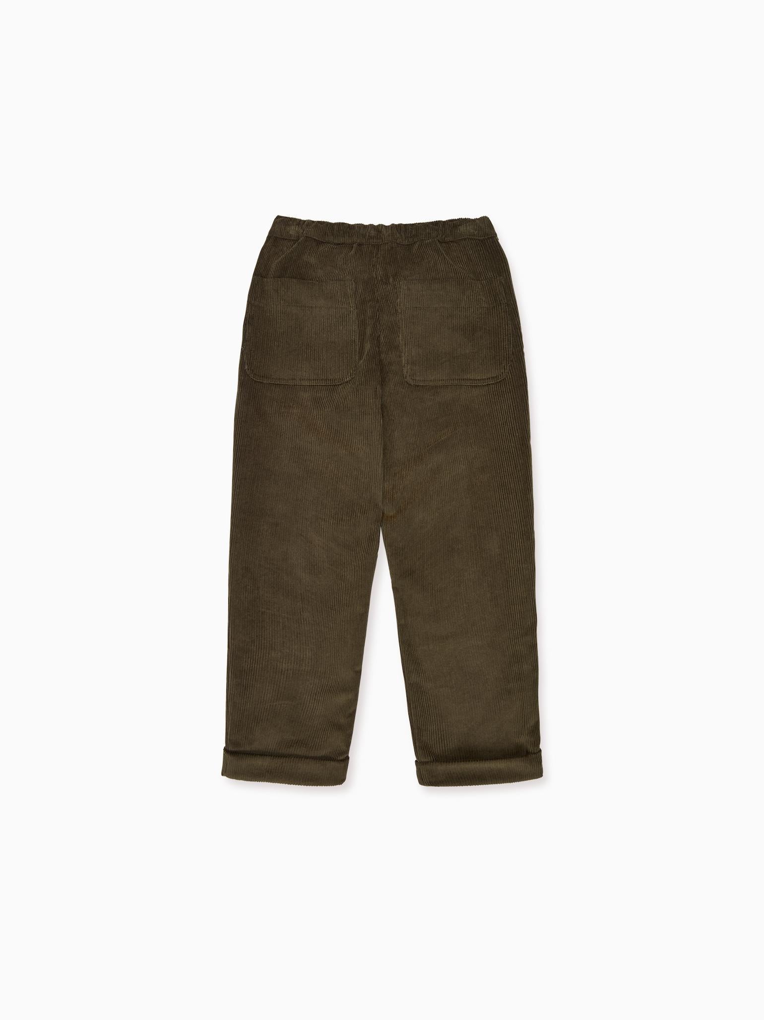 Olive Benito Corduroy Boy Trousers