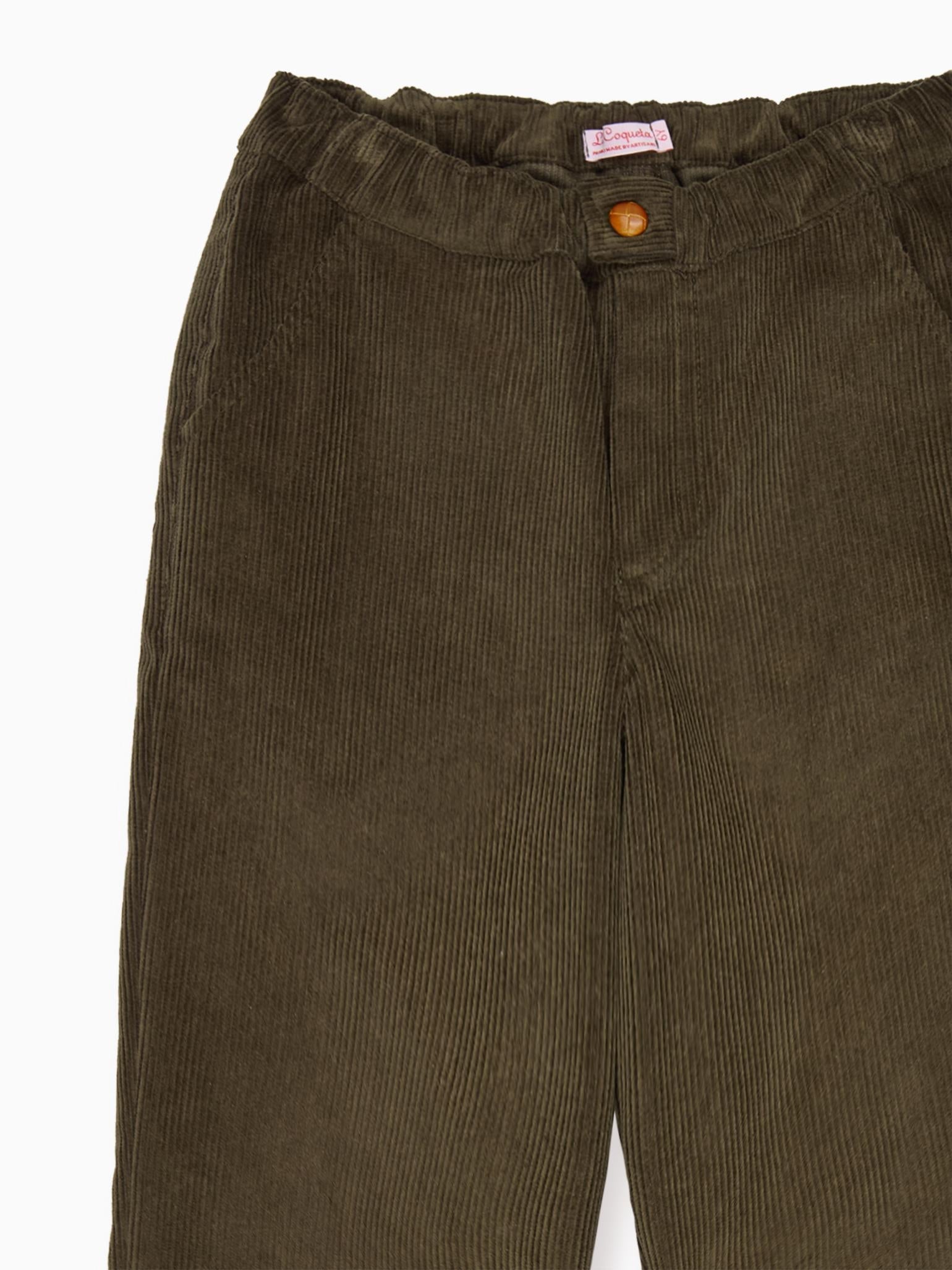 Olive Benito Corduroy Boy Trousers