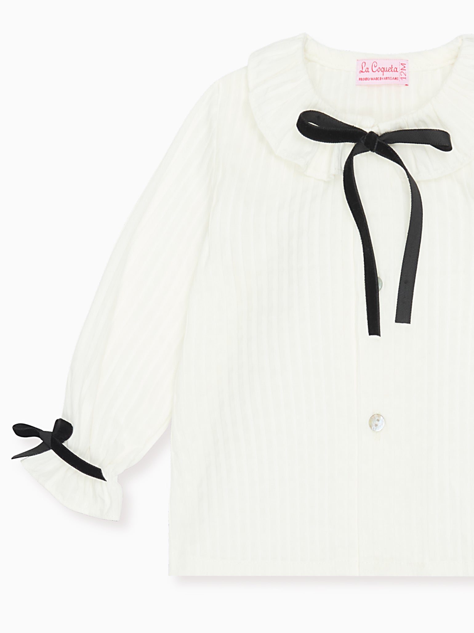 White Betty Long Sleeve Baby Girl Shirt