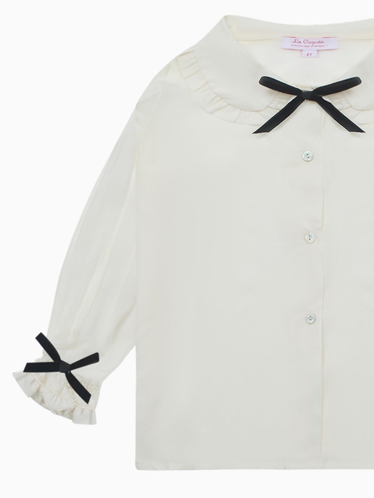 Ivory Betty Long Sleeve Girl Shirt