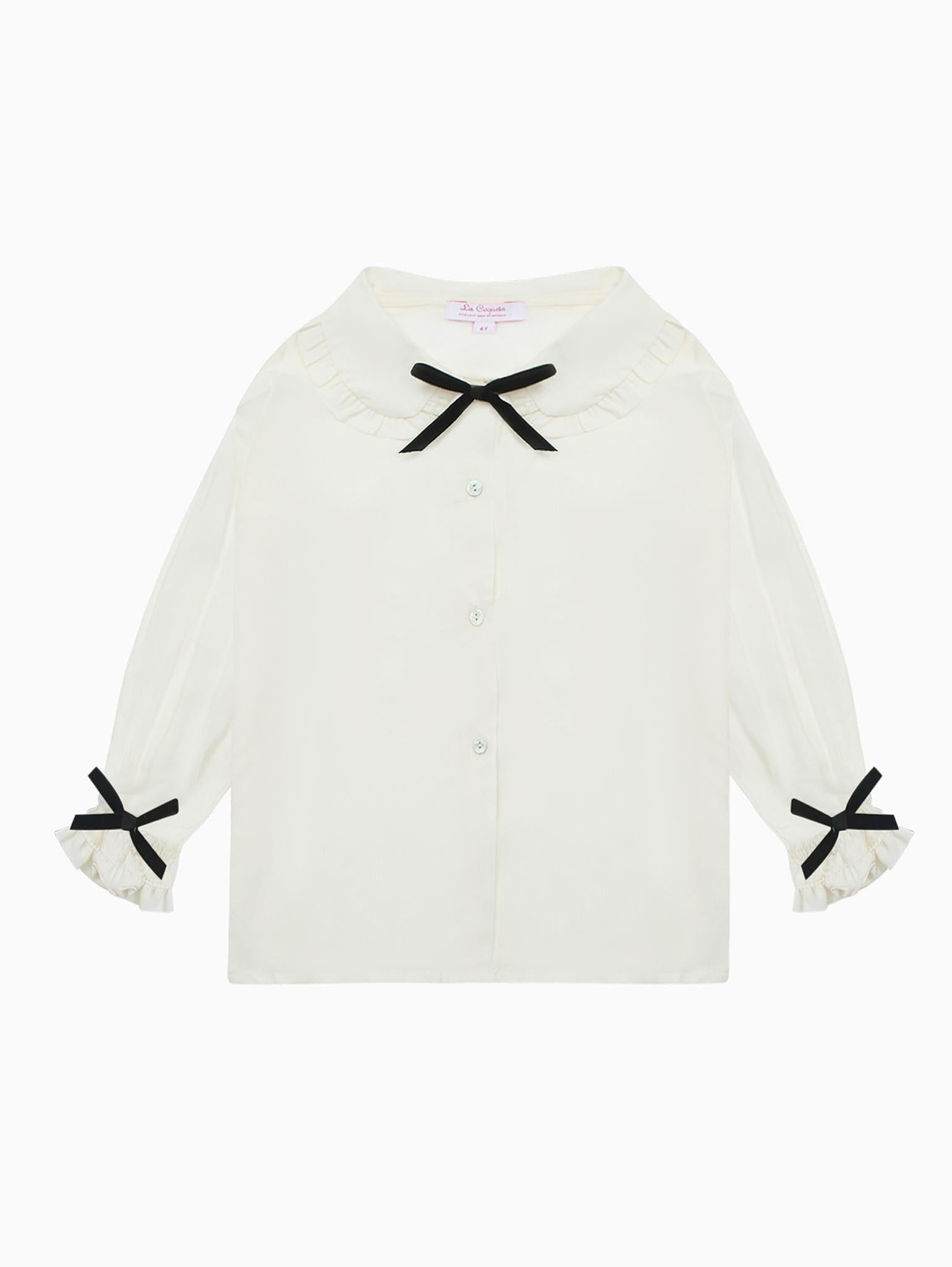 Ivory Betty Long Sleeve Girl Shirt