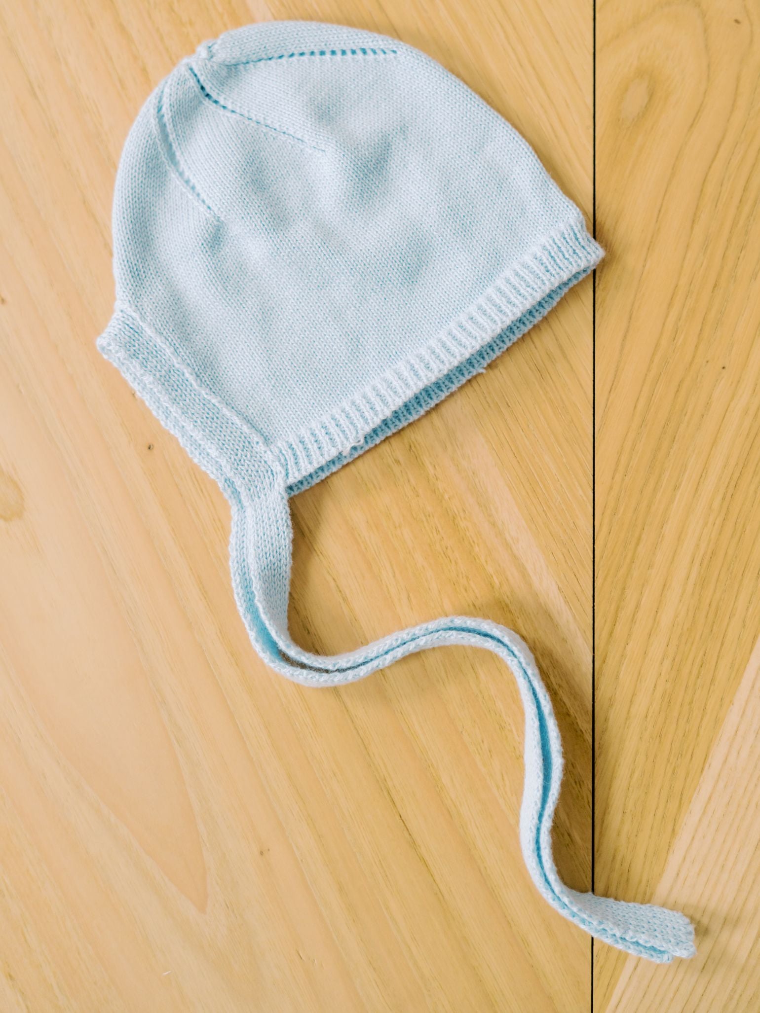 Light Blue Bigal Cotton Baby Knitted Bonnet