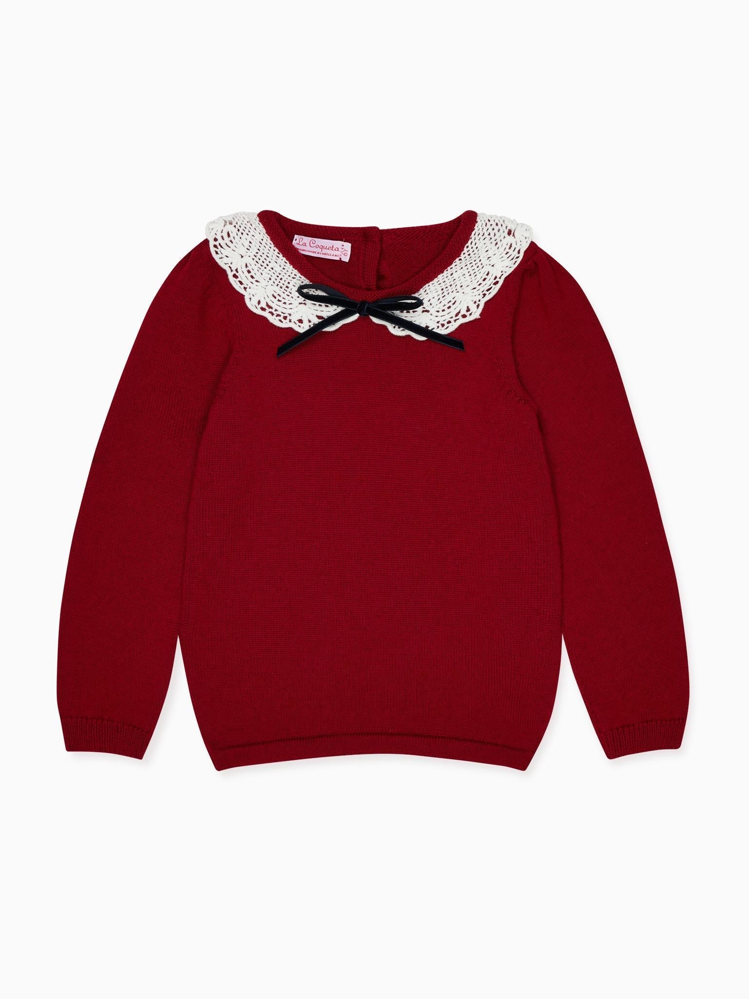 Burgundy Blanca Merino Girl Jumper