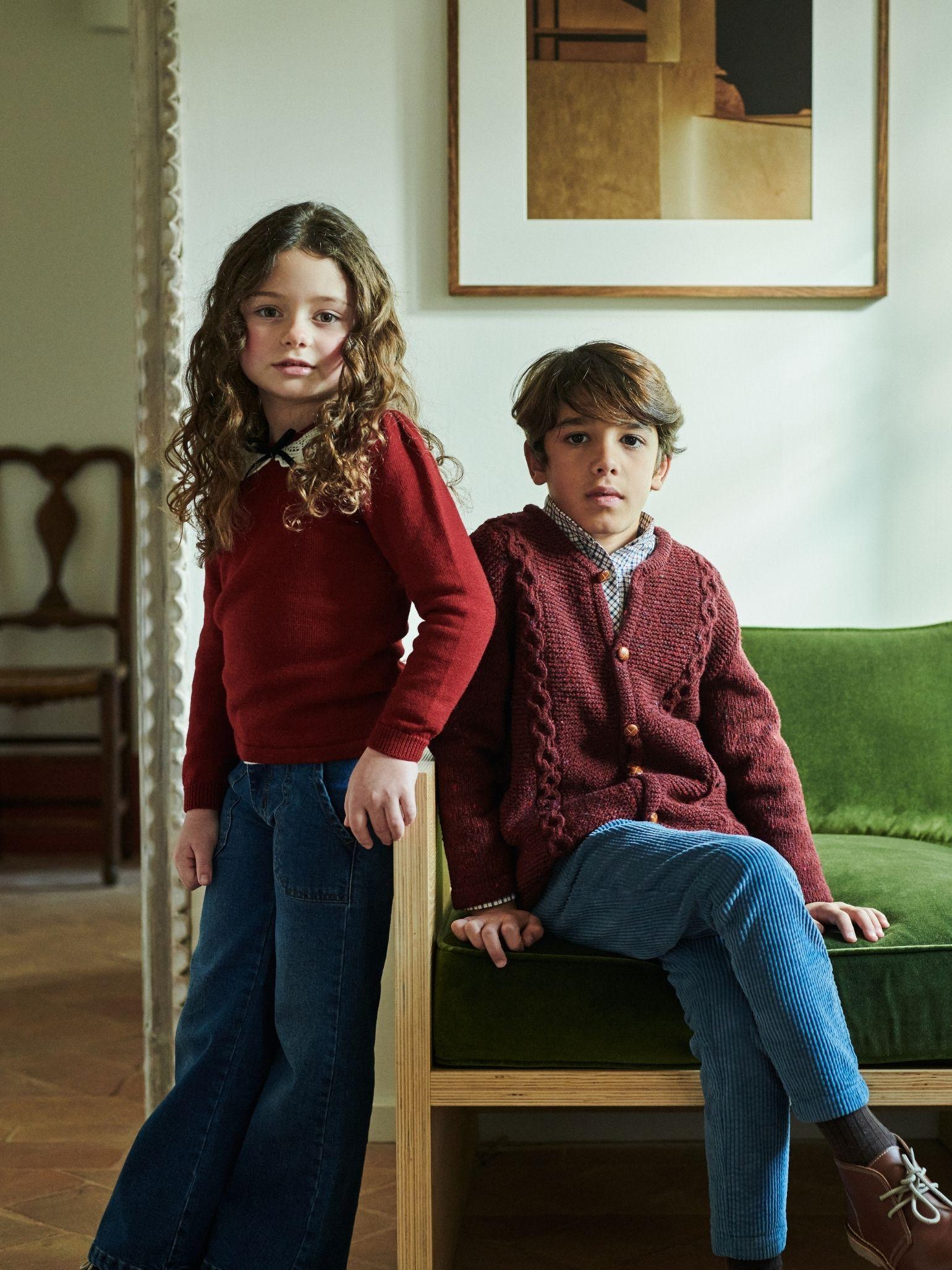 Burgundy Blanca Merino Girl Jumper