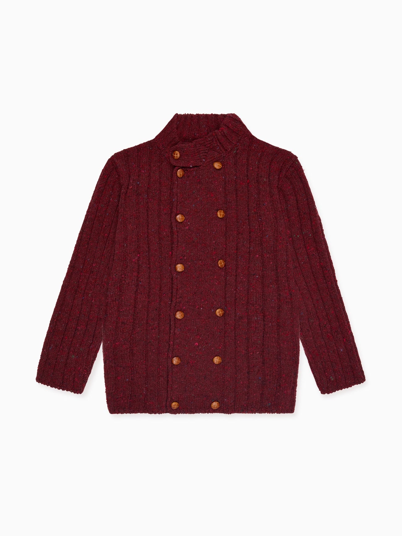 Burgundy Bolo Merino Boy Cardigan