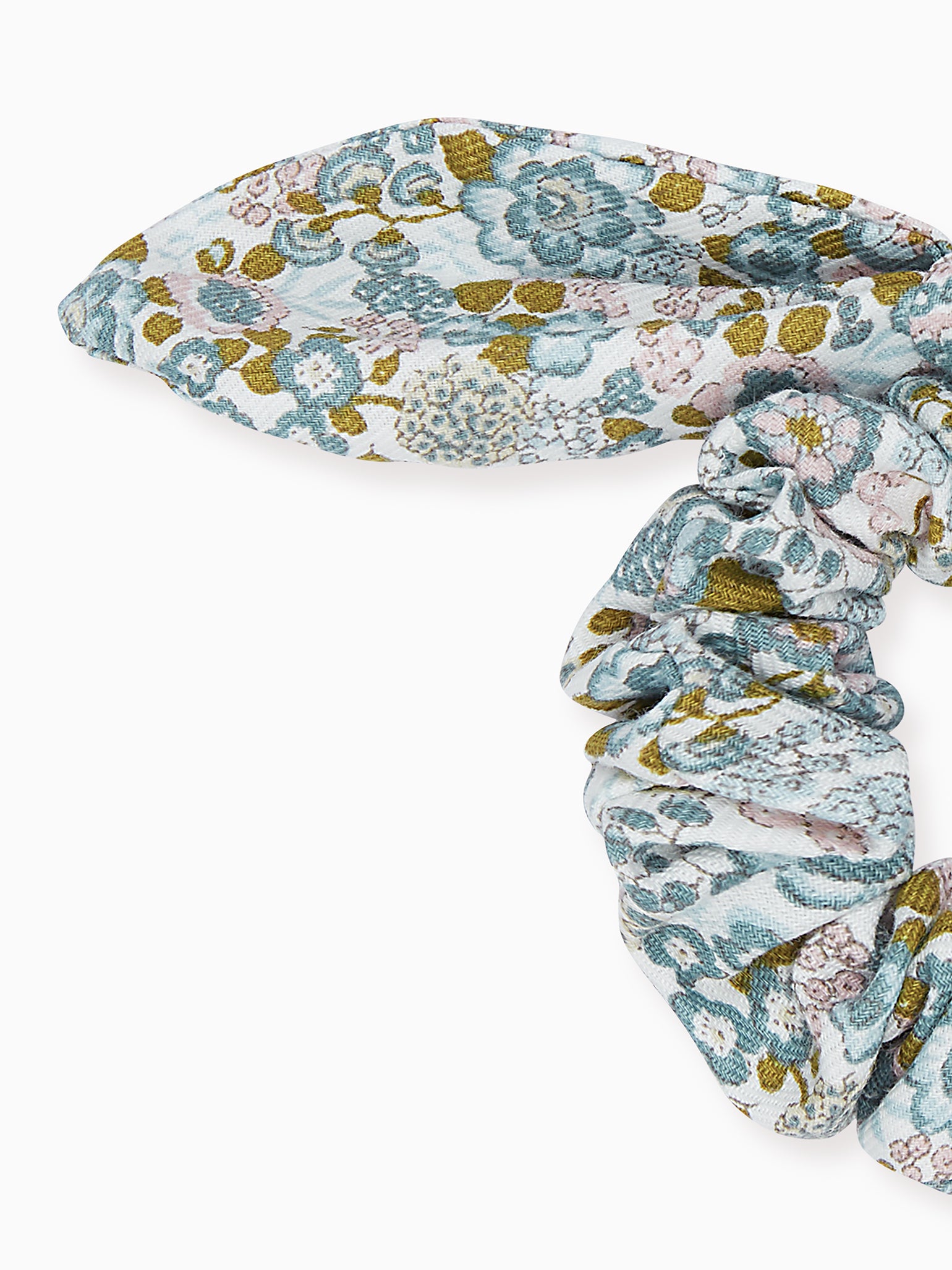 Blue Floral Bow Girl Scrunchie