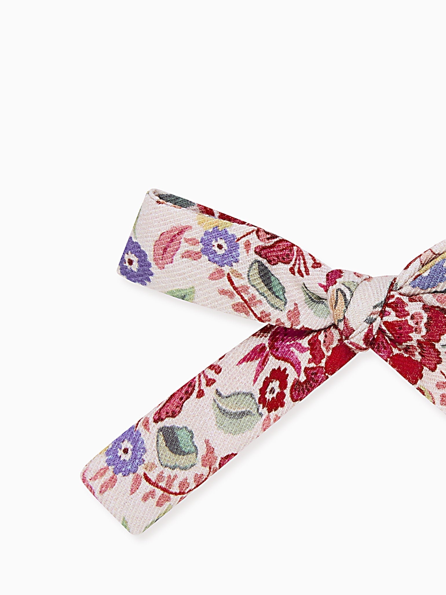 Pink Floral Girl Soft Ribbon Bow Clip