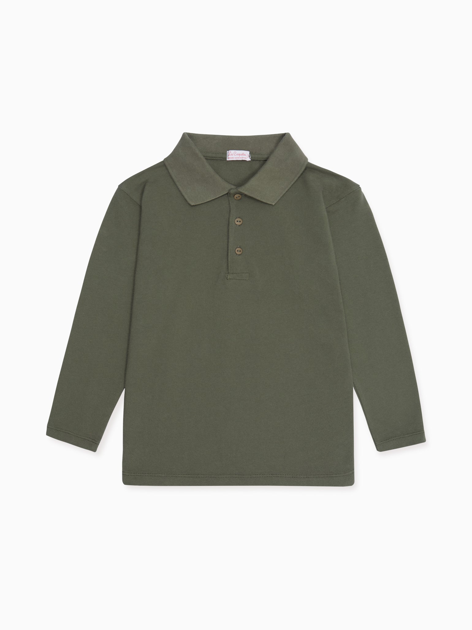 Olive Braulio Long Sleeve Kids Polo Top