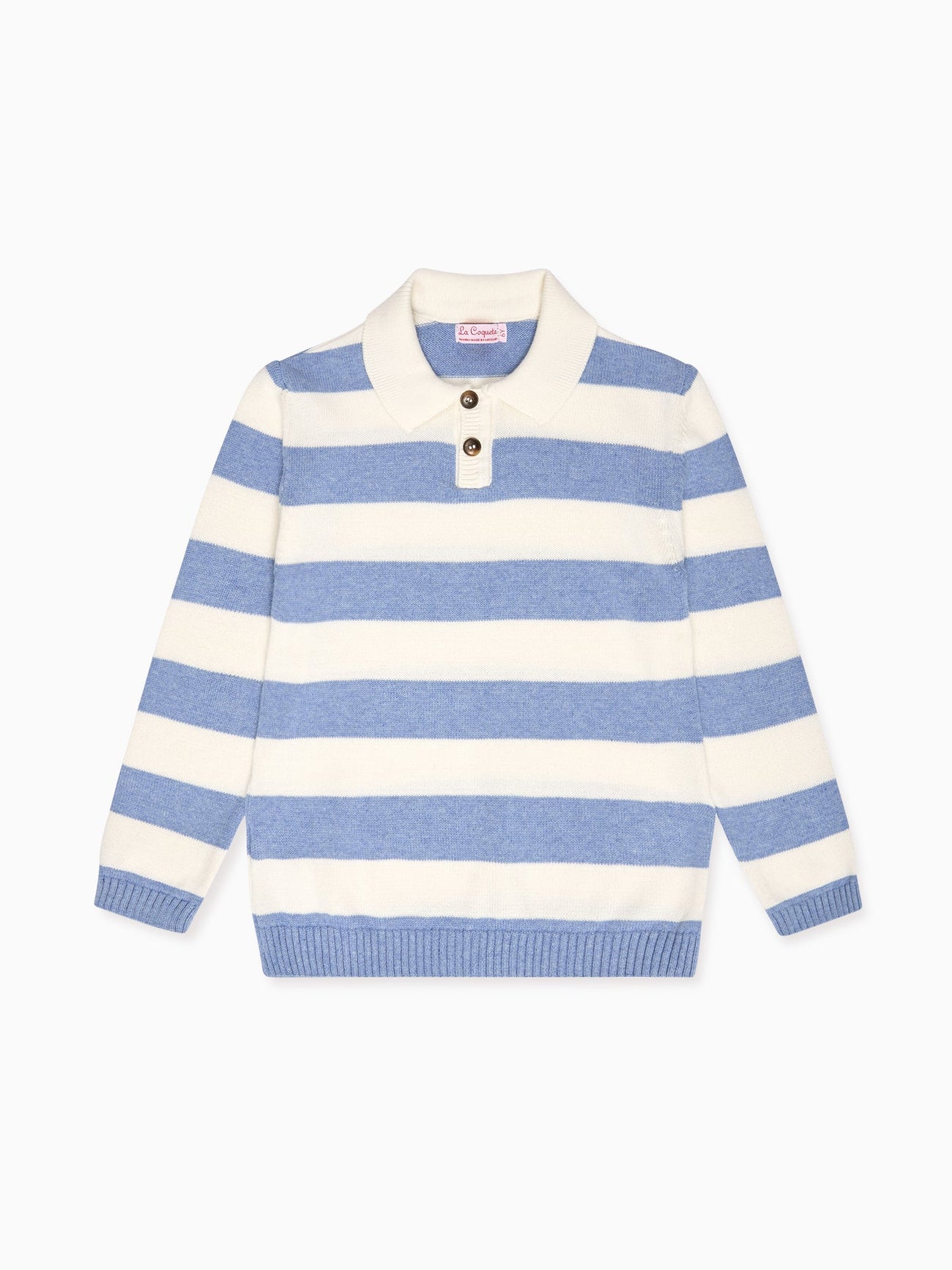 Blue Stripe Brio Cotton Boy Jumper
