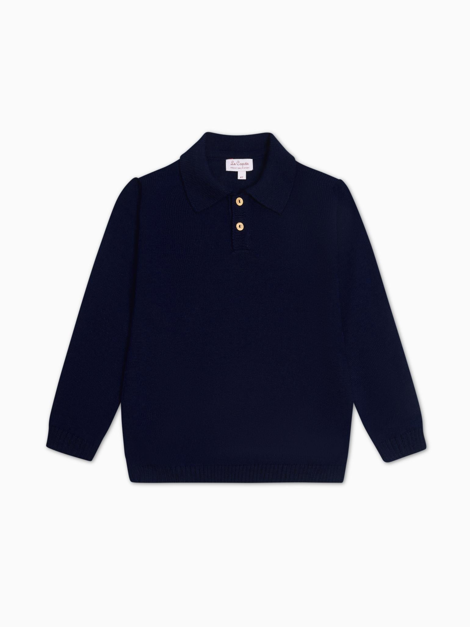 Navy Brio Merino Boy Jumper
