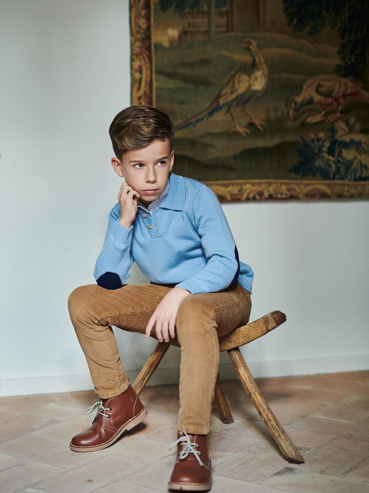 Dusty Blue Brio Merino Boy Jumper