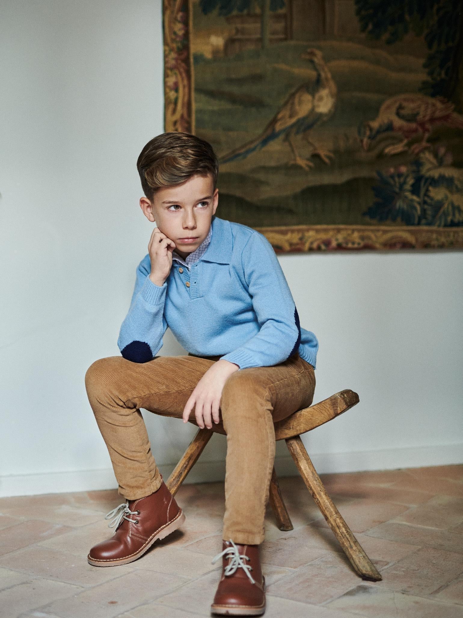 Dusty Blue Brio Merino Boy Jumper