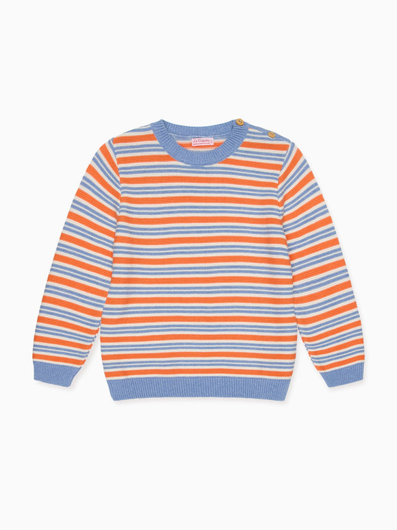Coral Stripe Bromo Cotton Boy Jumper