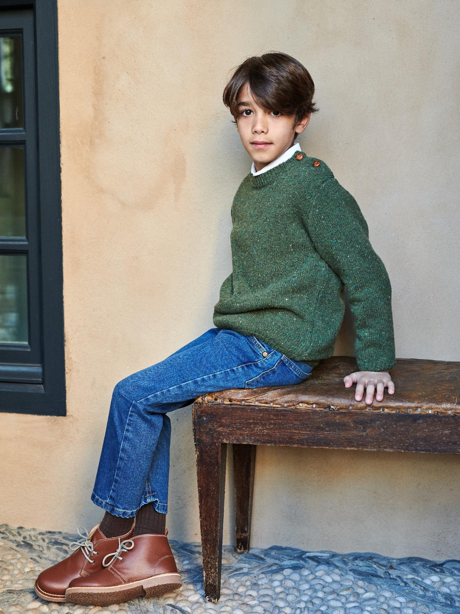 Olive Bromo Merino Boy Jumper