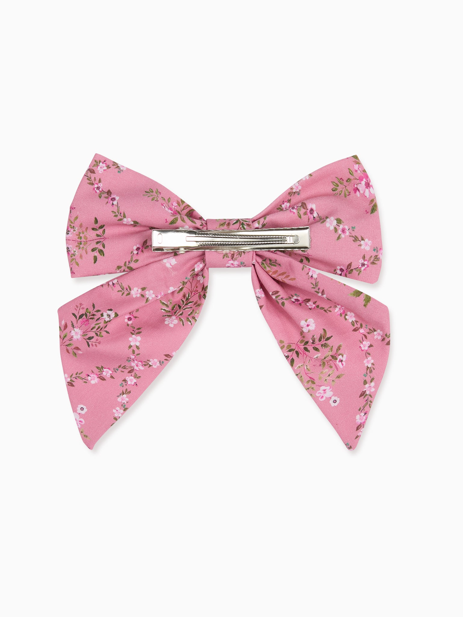 Pink Garland Trellis Girl Large Bow Clip