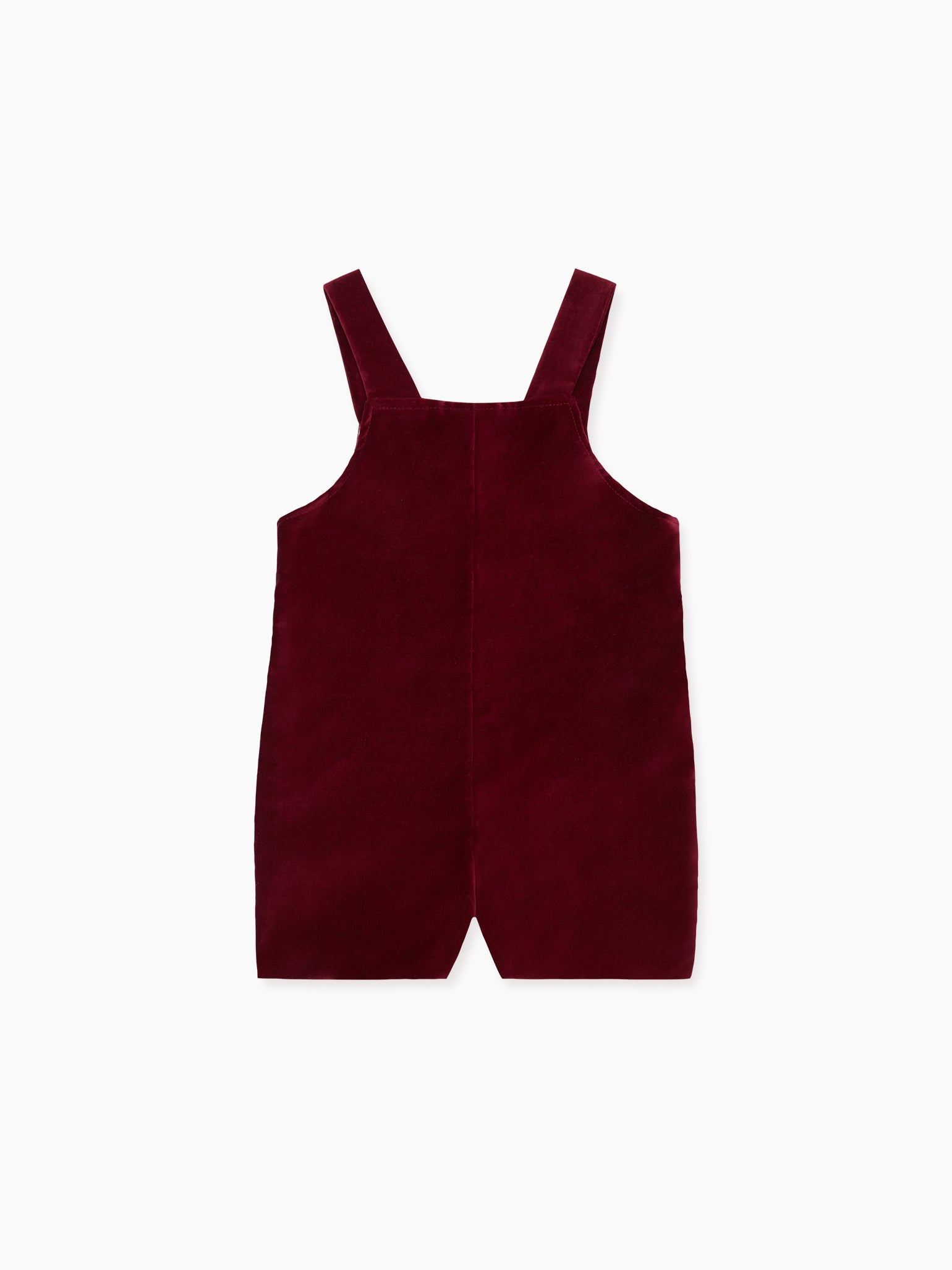 Burgundy Buganvilla Velvet Baby Dungarees