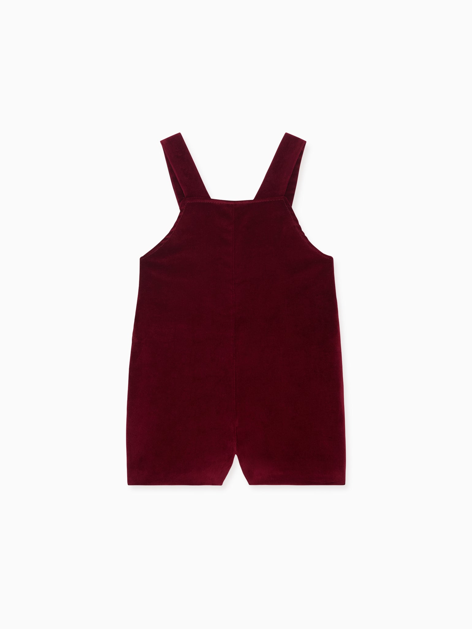 Burgundy Buganvilla Velvet Baby Dungarees