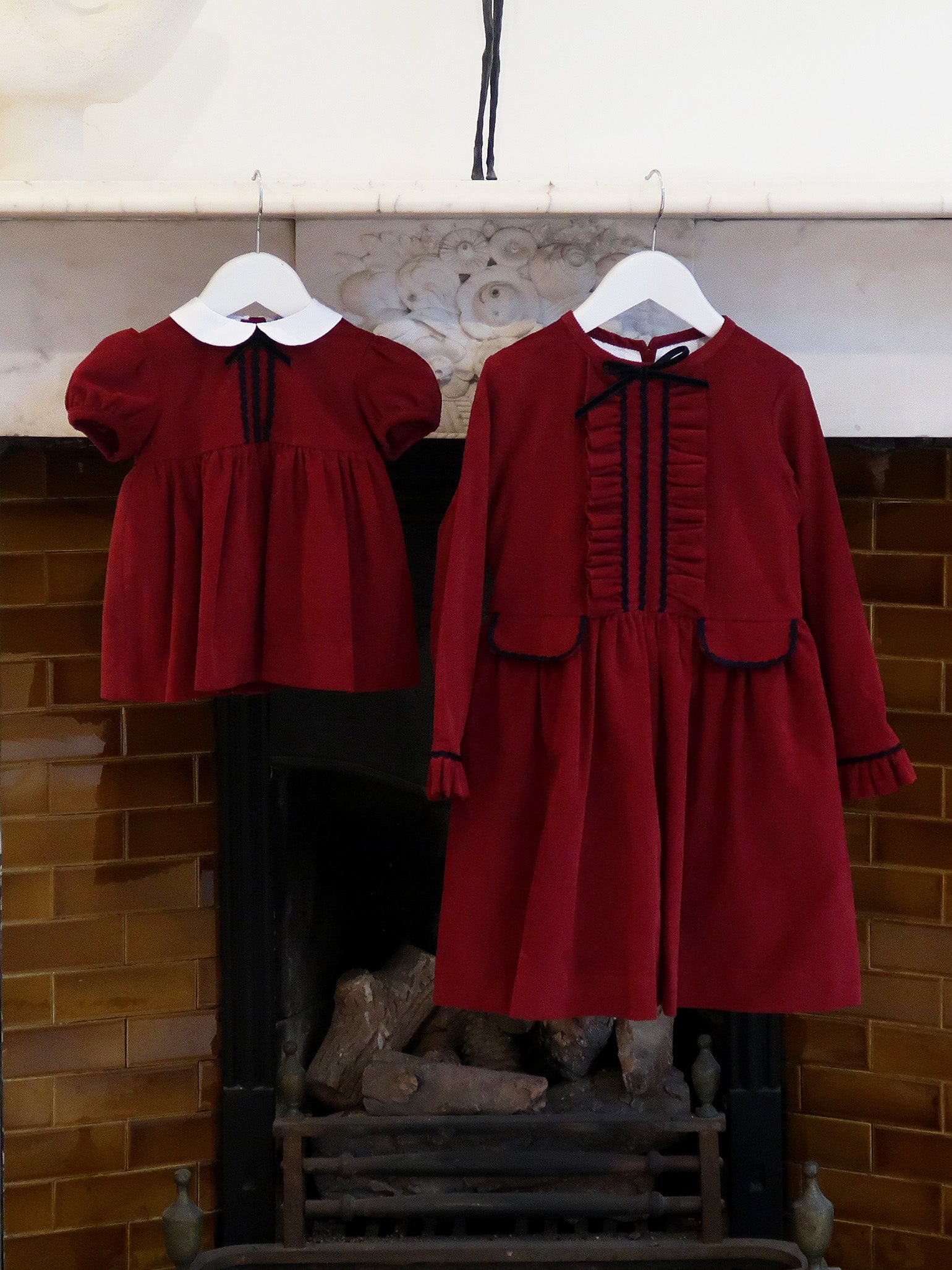 Burgundy Elvira Corduroy Girl Dress