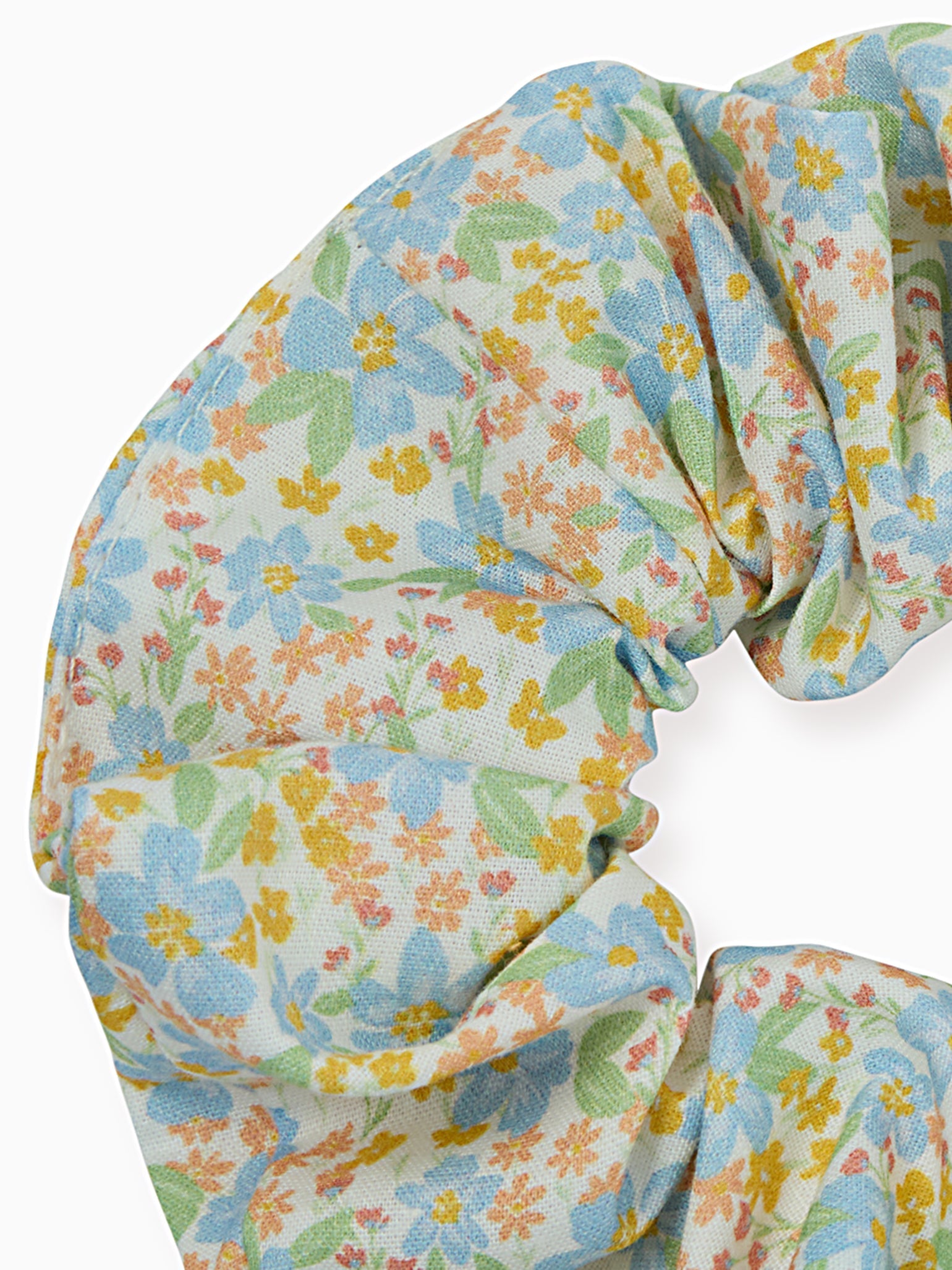 Blue Floral Girl Scrunchie