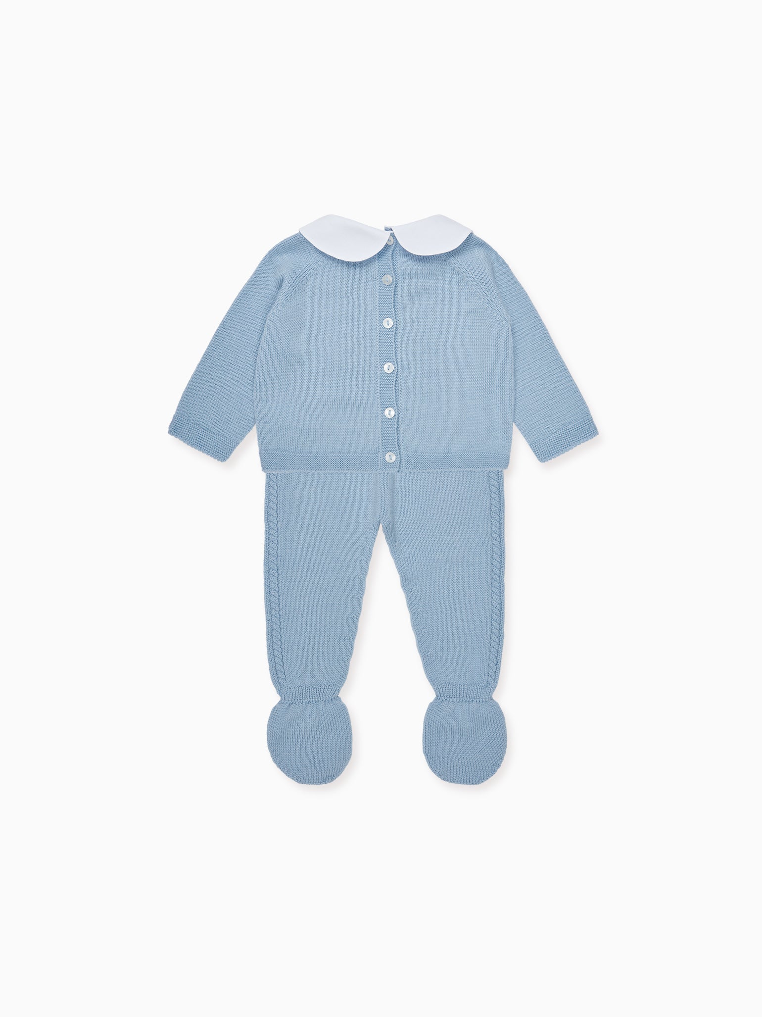 Dusty Blue Celyn Merino Baby Knitted Set