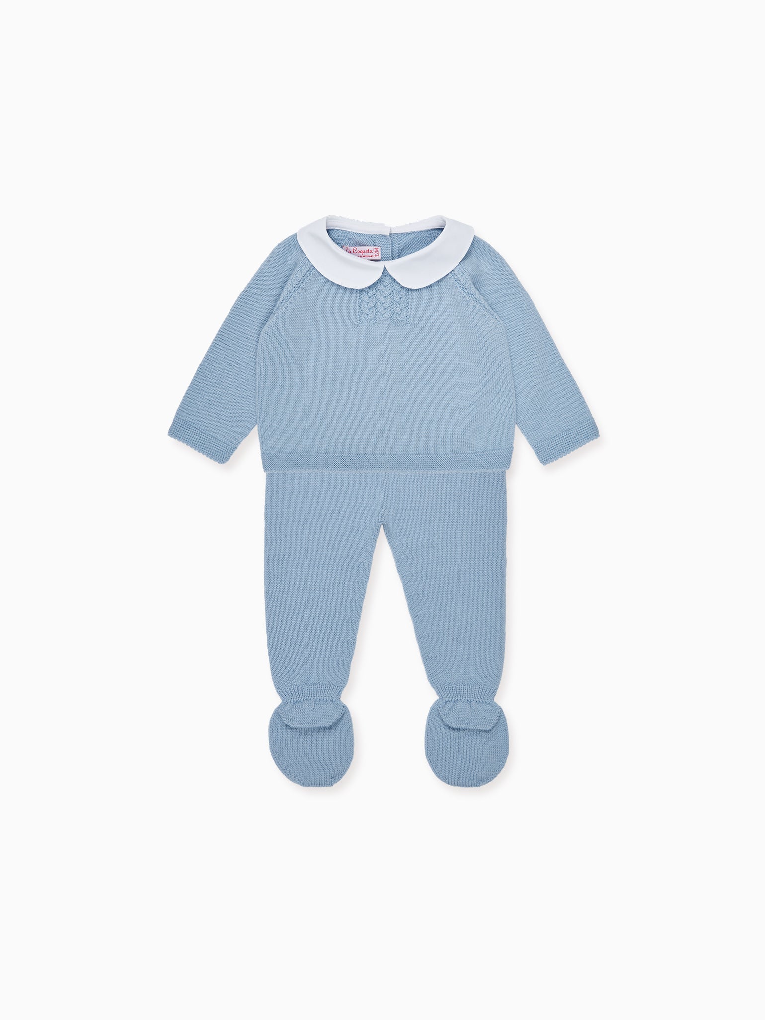 Dusty Blue Celyn Merino Baby Knitted Set