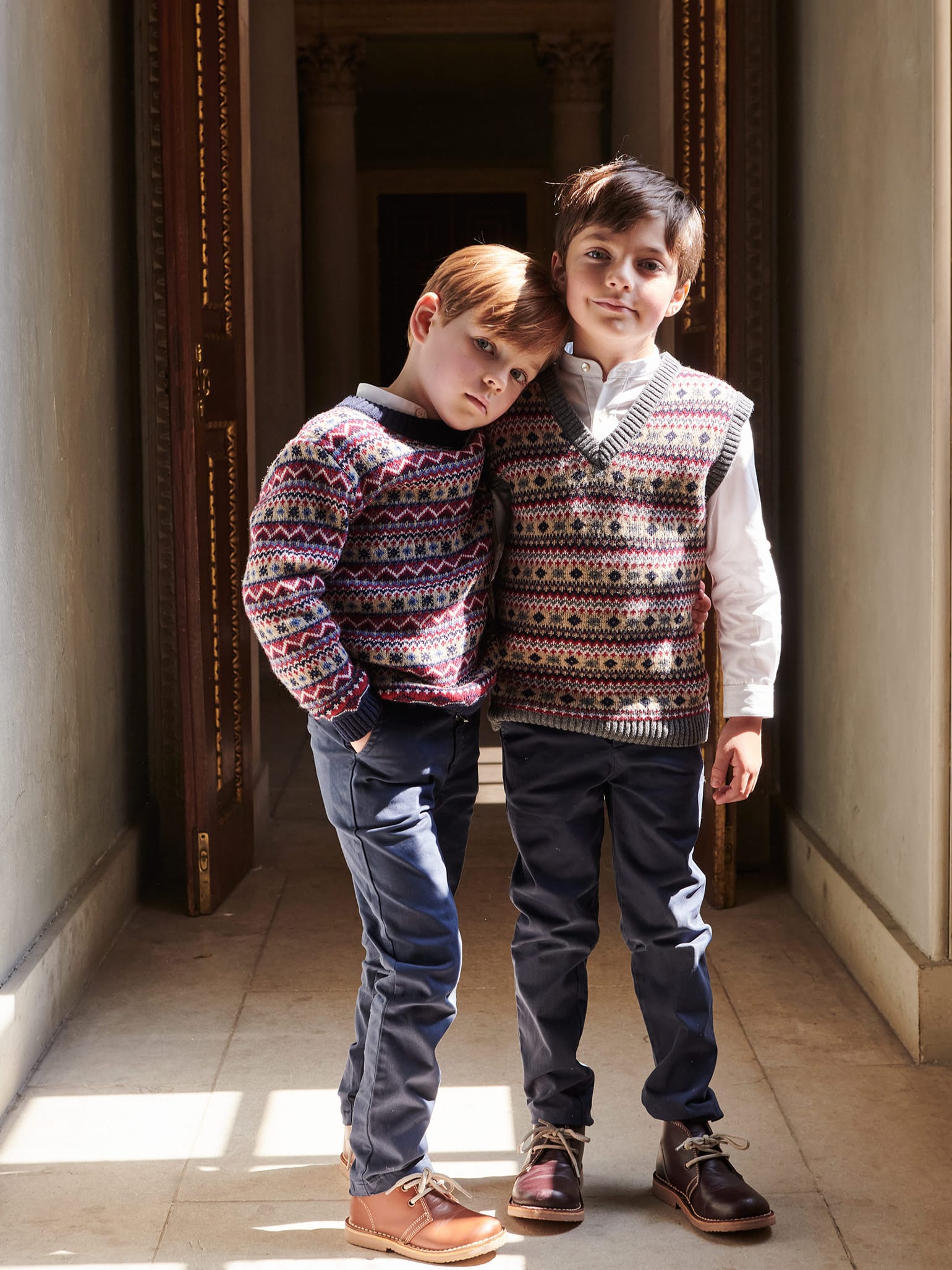 Navy Mirlo Fair Isle Merino Boy Jumper