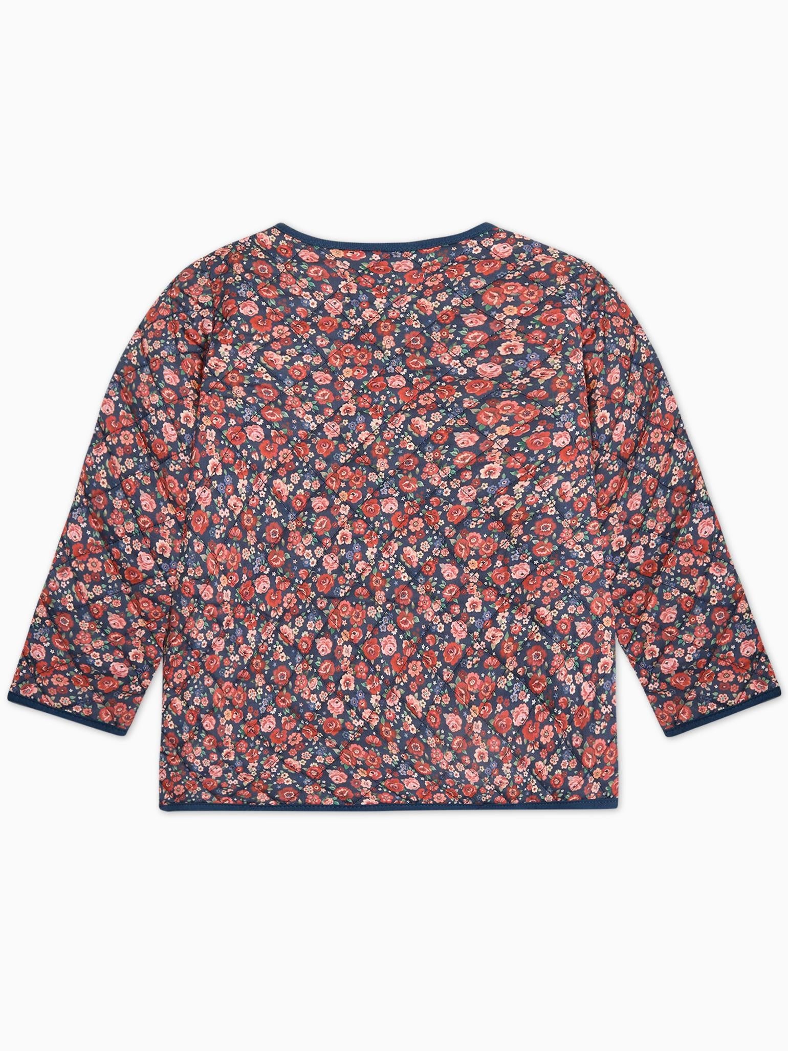 Navy Floral Calida Girl Jacket