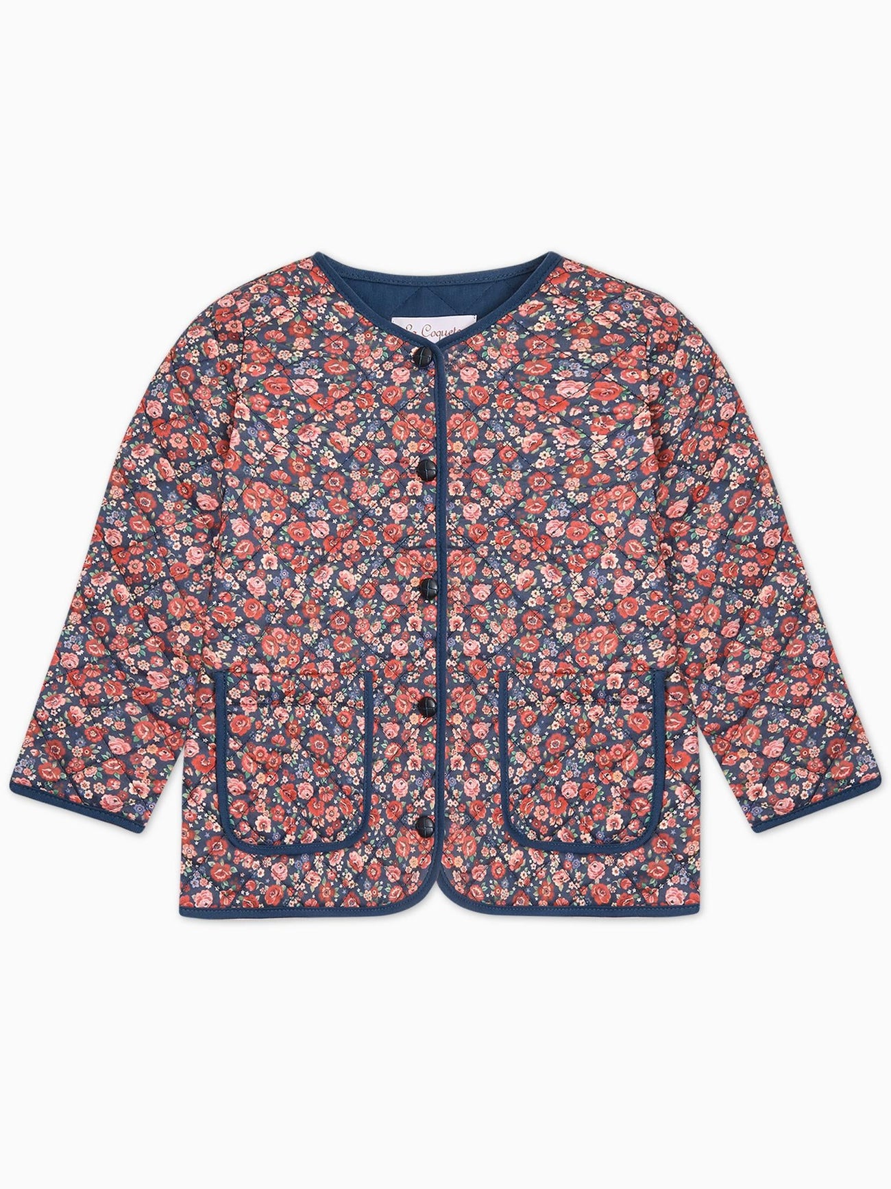 Navy Floral Calida Girl Jacket
