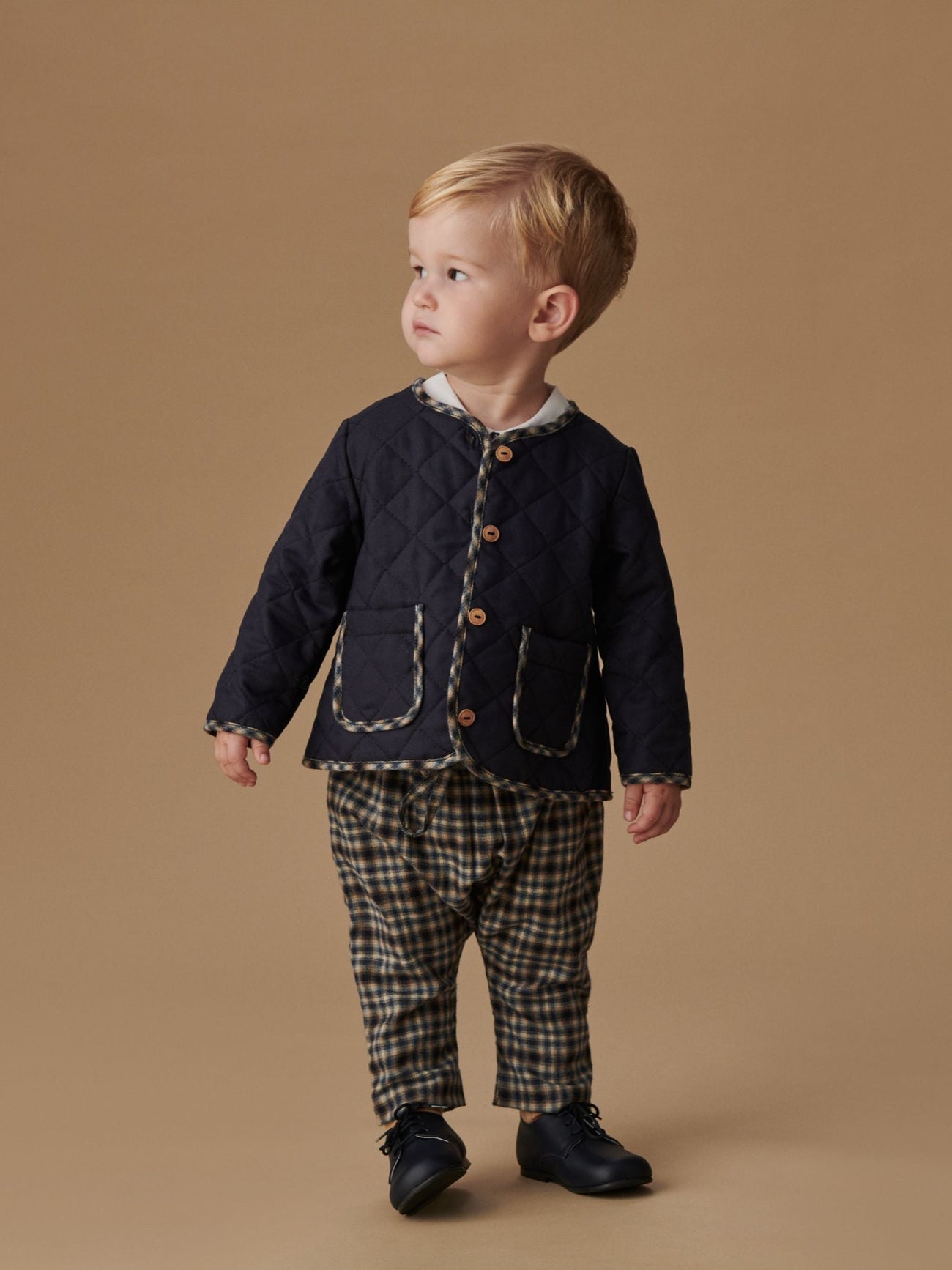 Navy Check Calida Baby Jacket