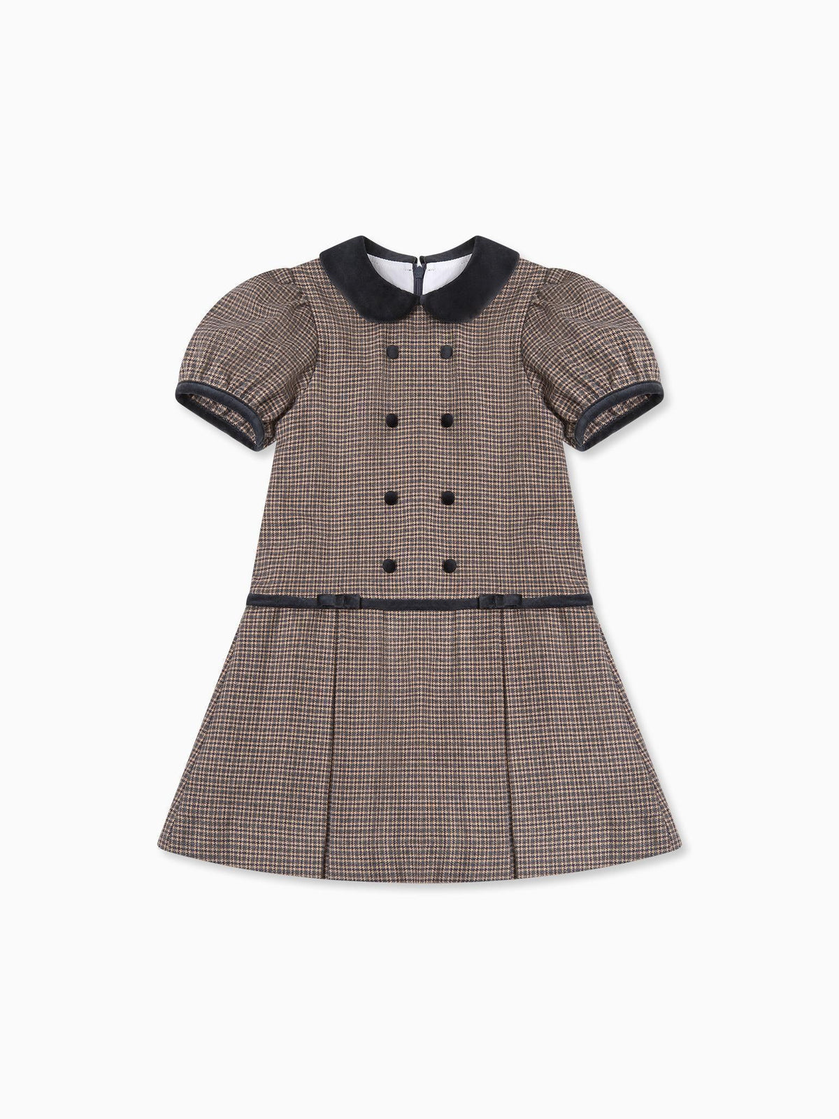 Brown Check Camala Girl Drop Waist Dress