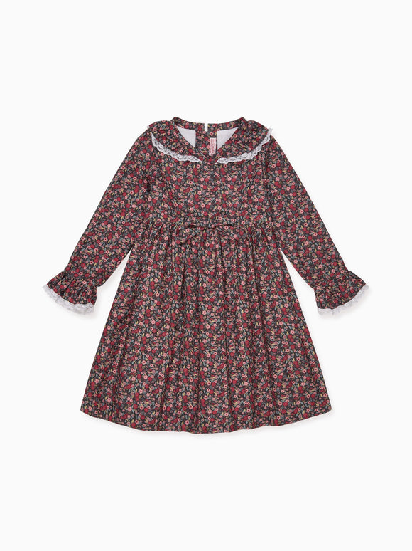 Navy Floral Camile Girl Dress