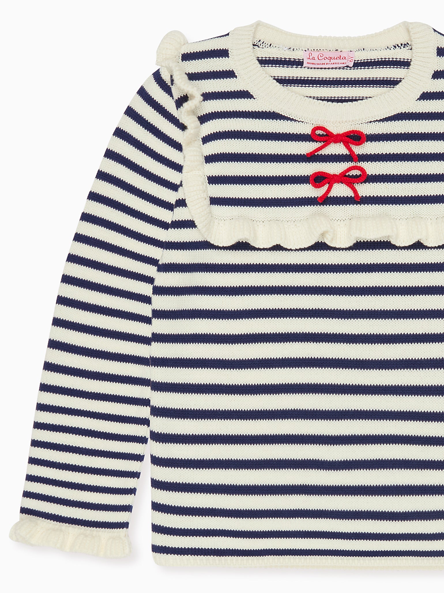 Navy Stripe Candela Cotton Girl Jumper