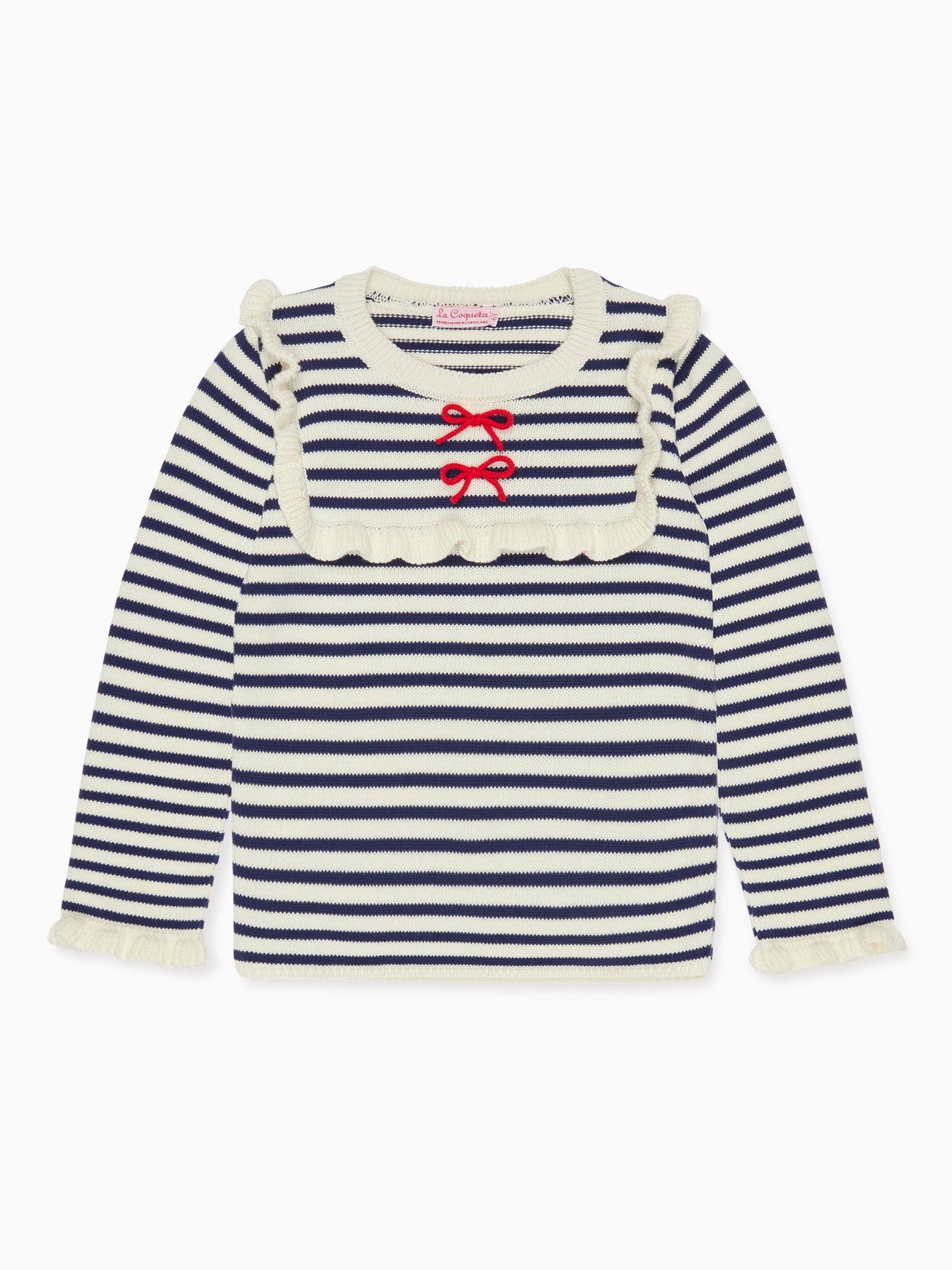 Navy Stripe Candela Cotton Girl Jumper