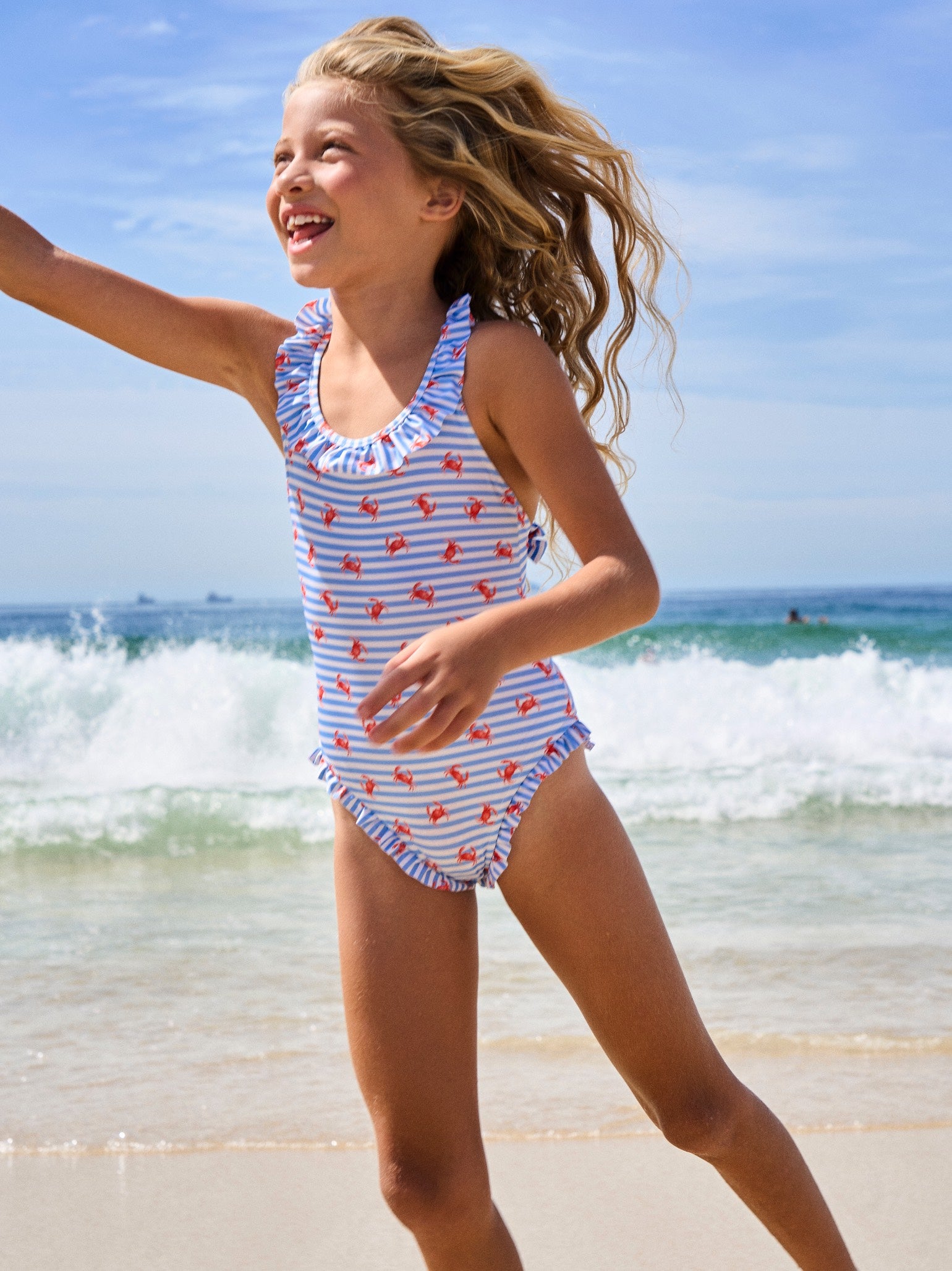 Blue Stripe Caranjo Girl Swimsuit