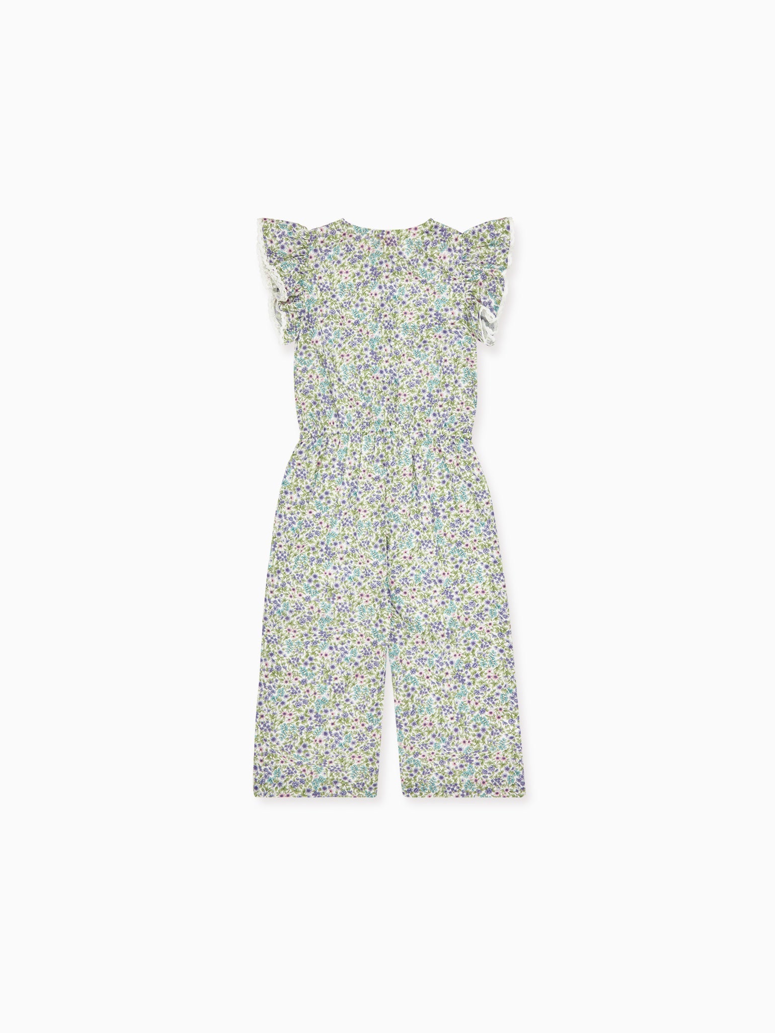 Green Floral Carina Girl Playsuit