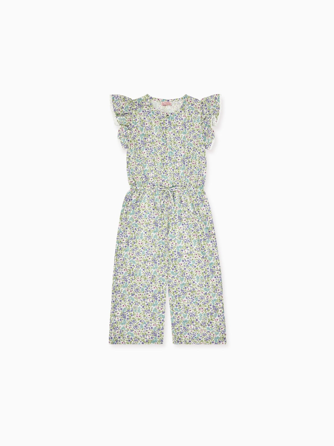 Green Floral Carina Girl Playsuit