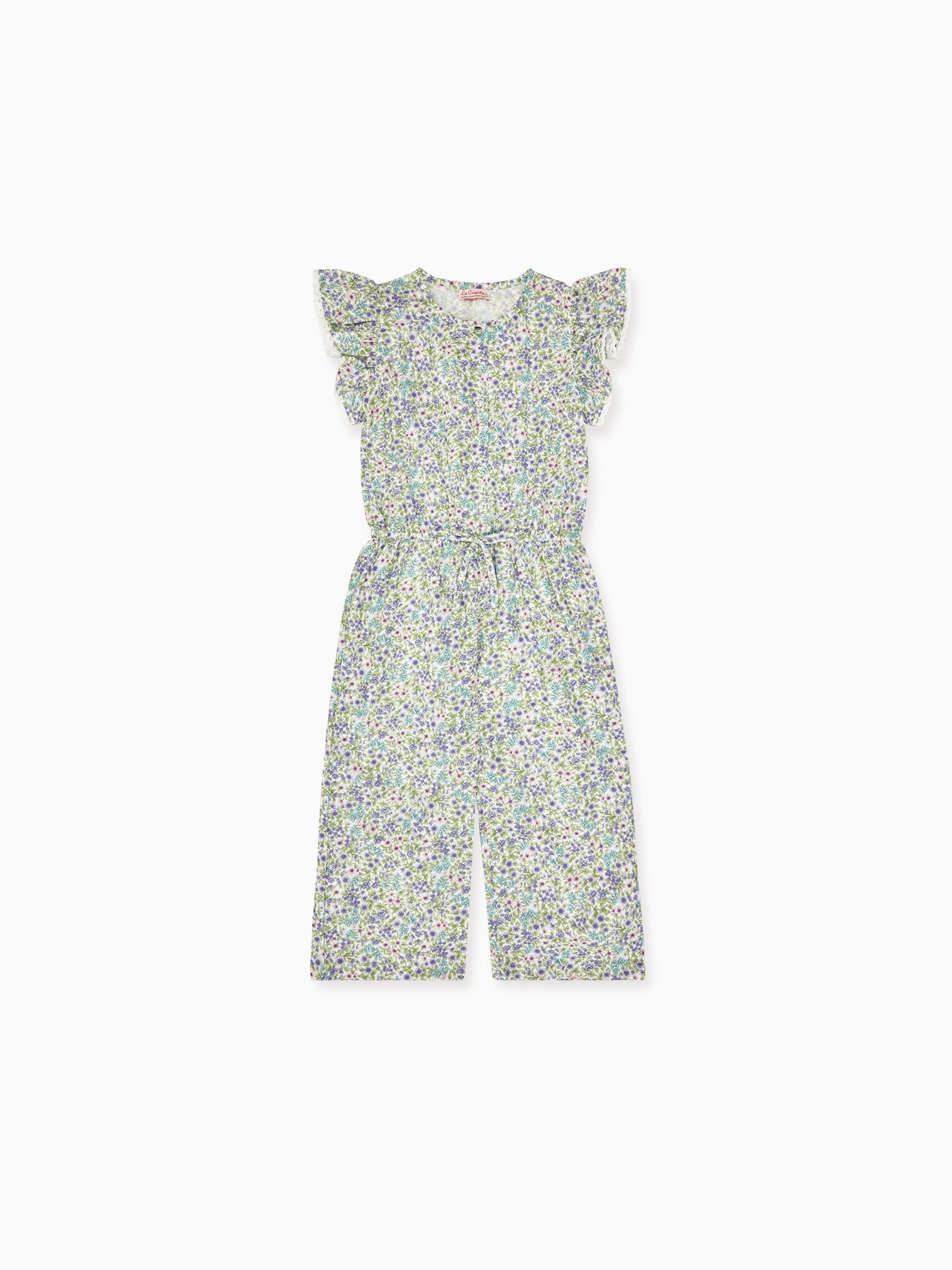 Green Floral Carina Girl Playsuit